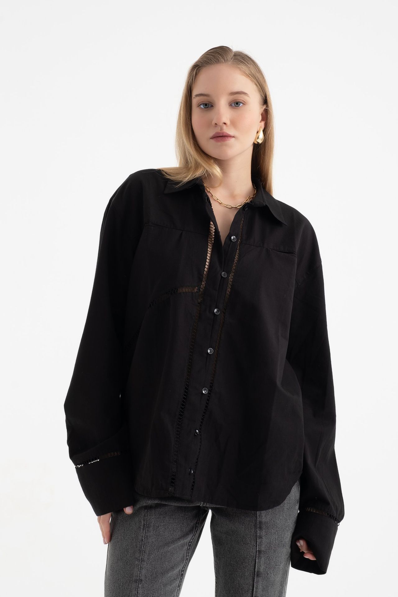 Laser Cut Detailed Shirt