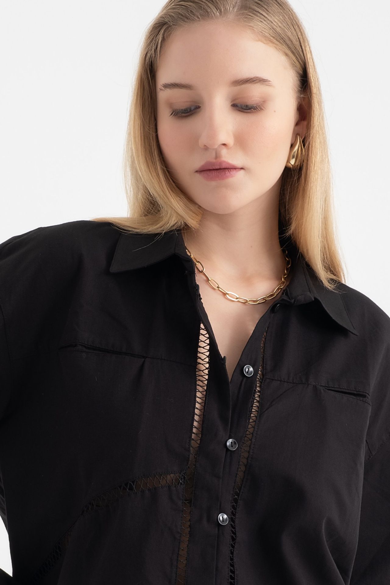Laser Cut Detailed Shirt