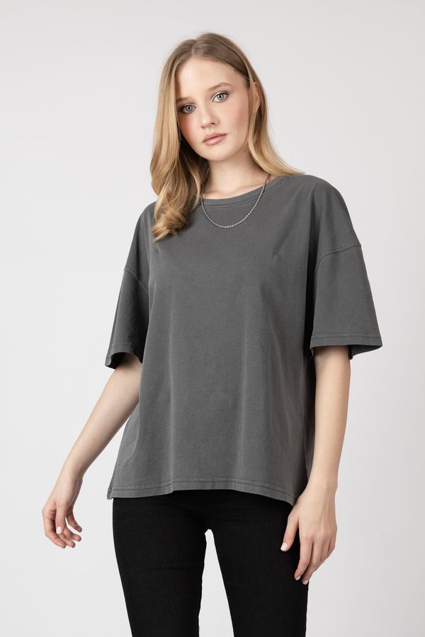 Acid washed Crew Neck T-shirt 1