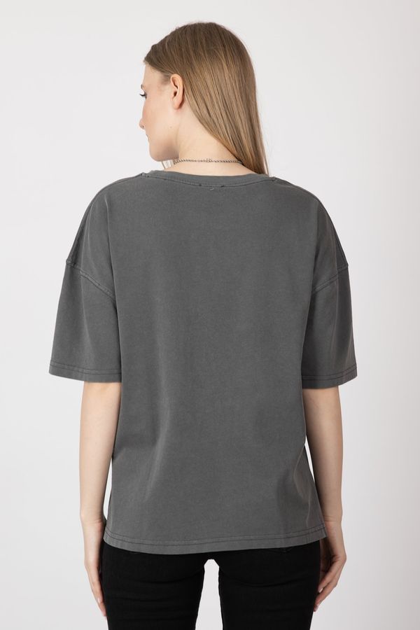 Acid washed Crew Neck T-shirt 3