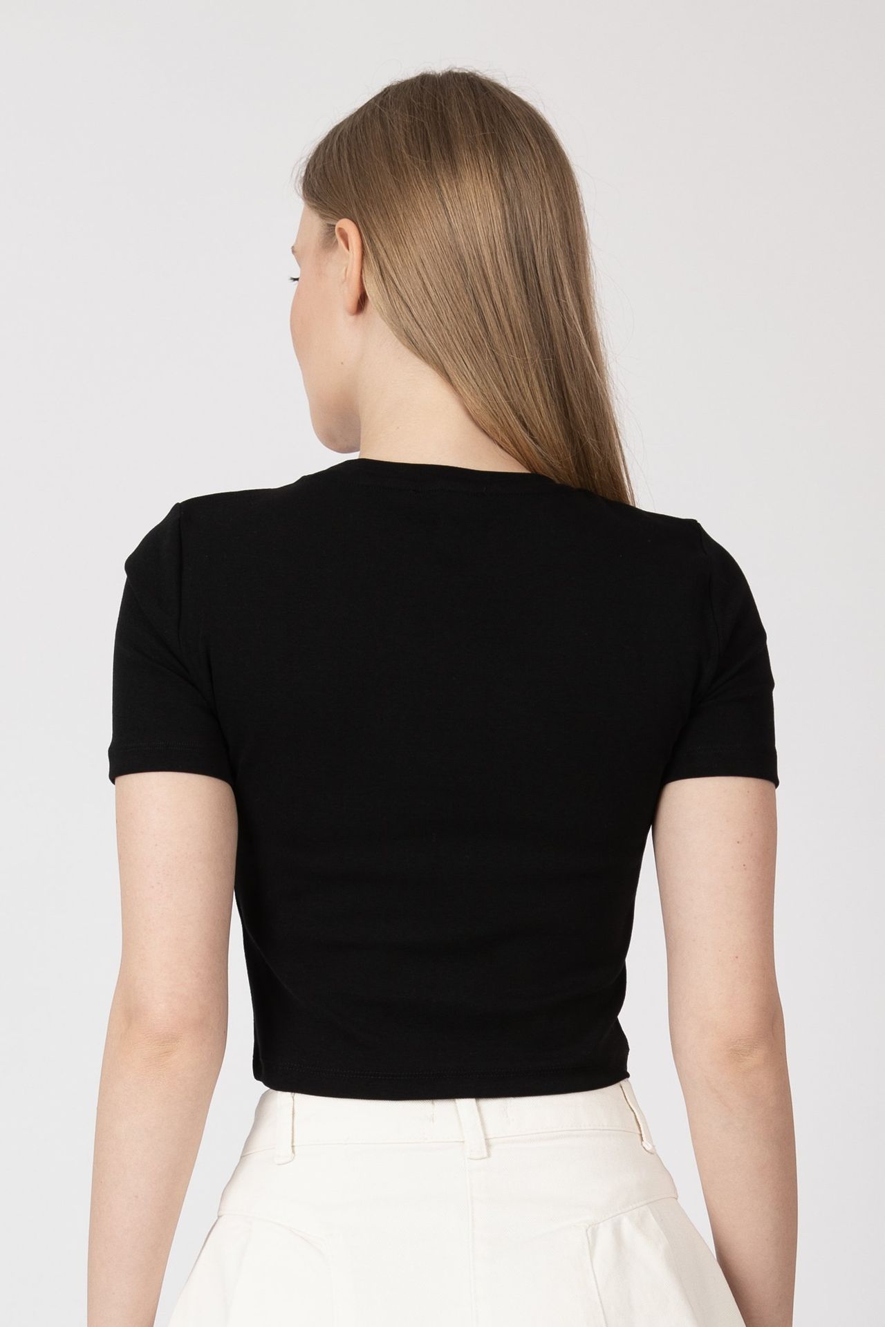 Crew Neck Basic Crop Top