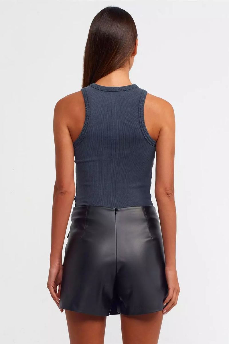 Halter Neck Ribbed Tank Top 3