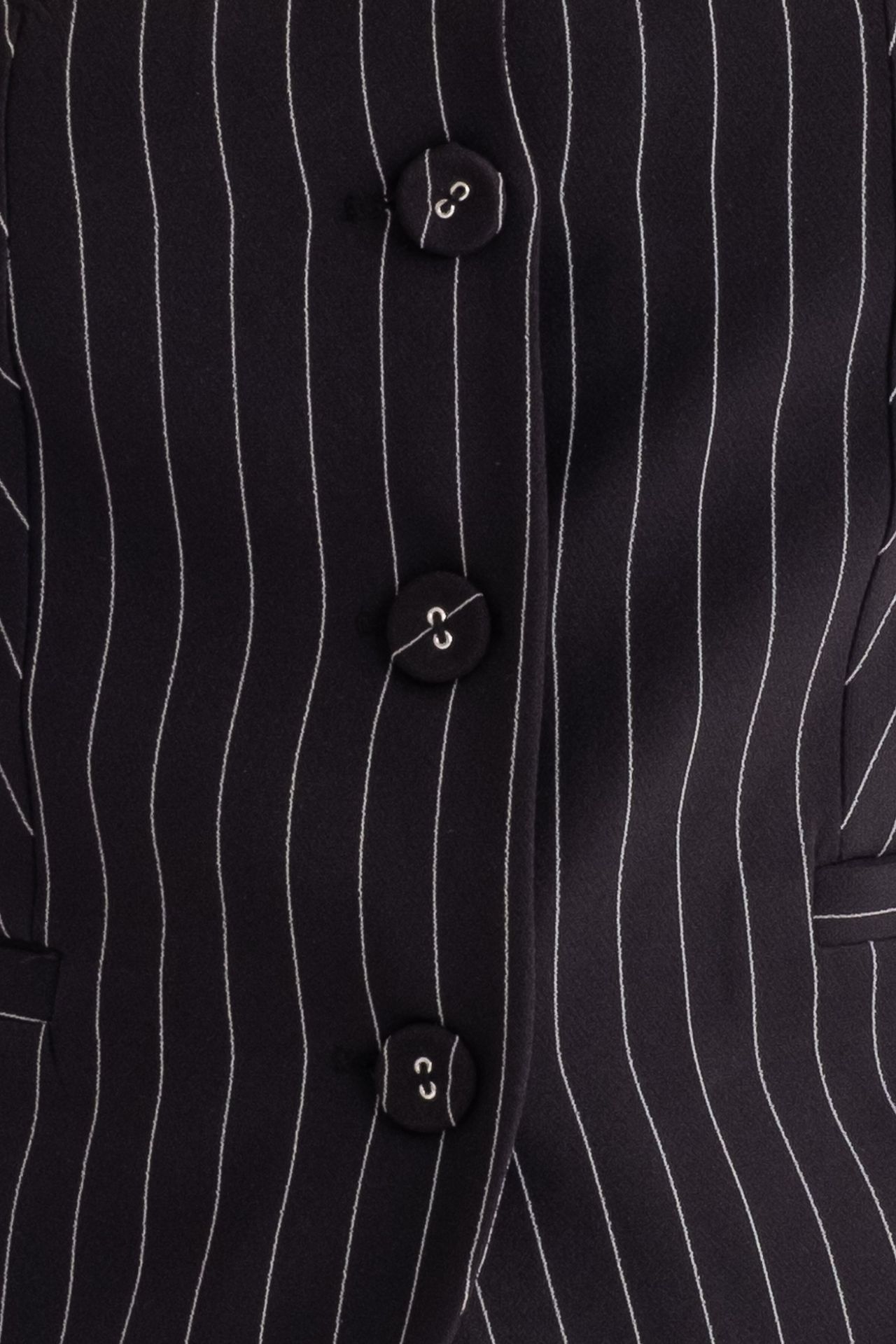 Striped Round Neck Buttoned Waistcoat