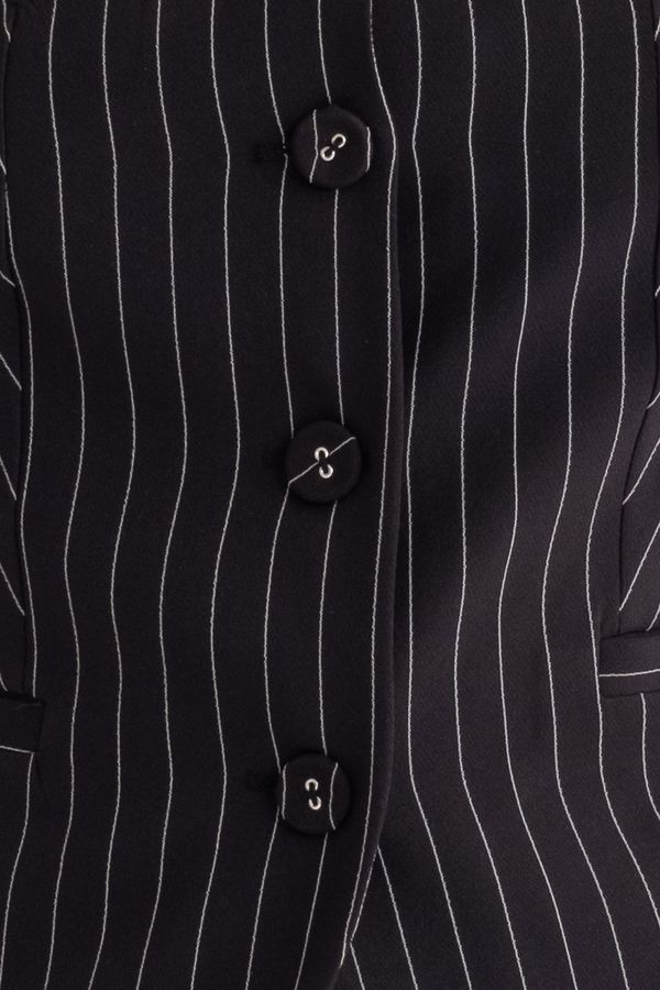 Striped Round Neck Buttoned Waistcoat 6