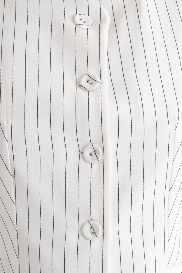 Striped Round Neck Buttoned Waistcoat 6
