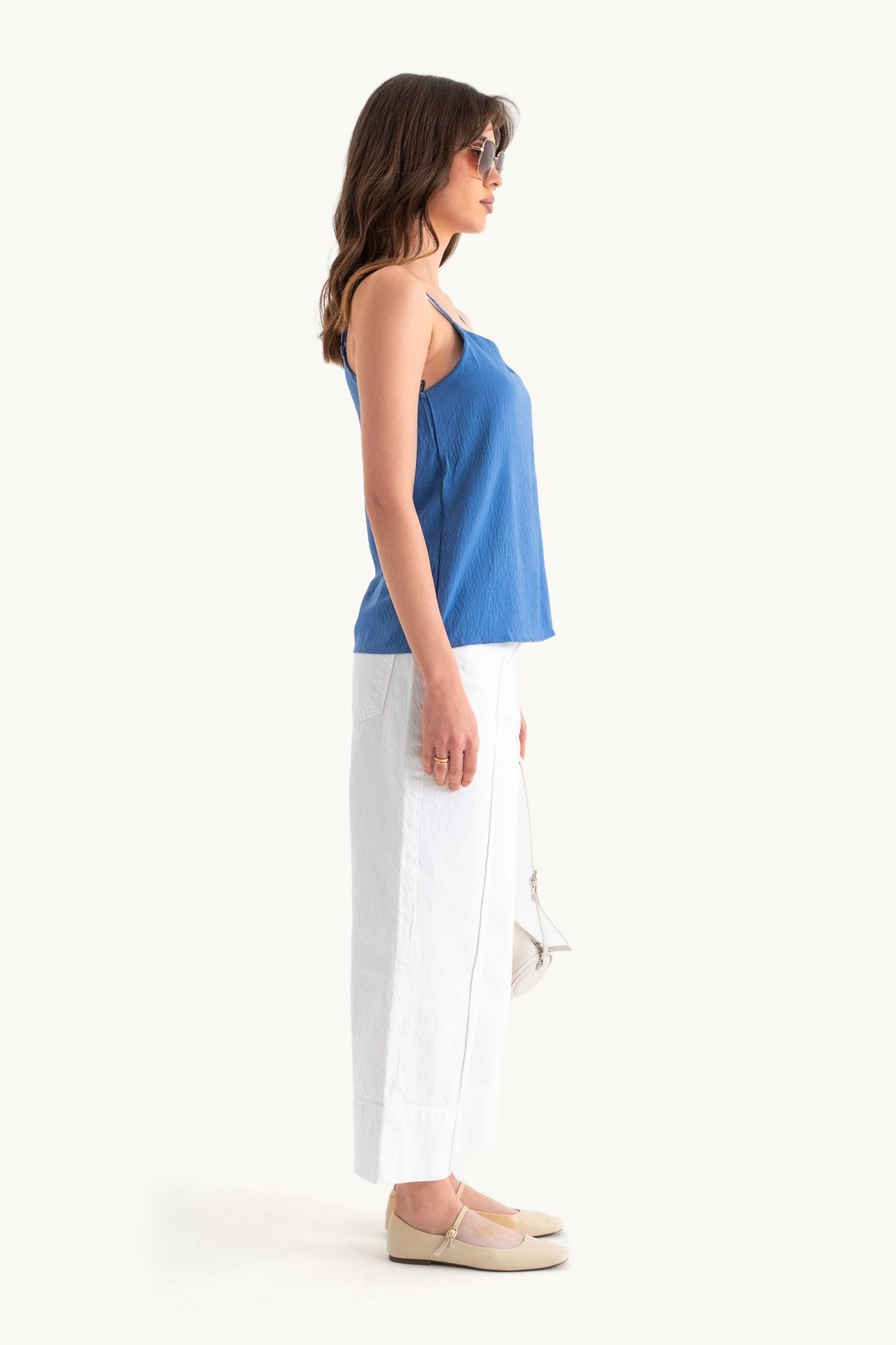 V Neck Spaghetti Strap Sleeveless Blouse