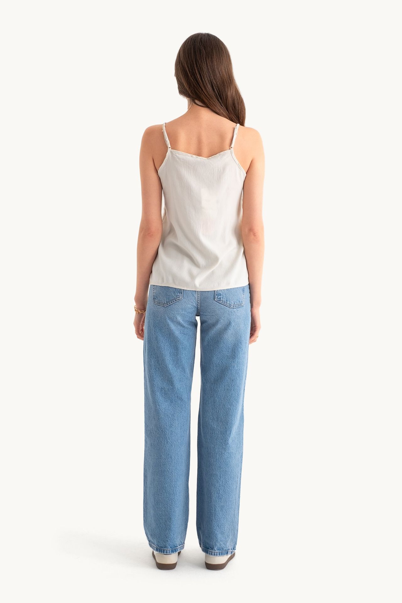 V Neck Spaghetti Strap Sleeveless Blouse