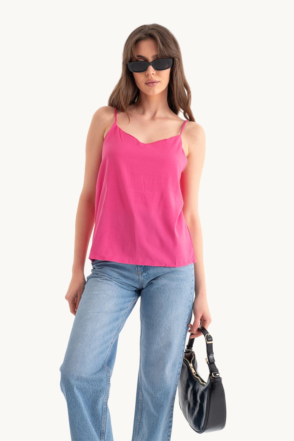 V Neck Spaghetti Strap Sleeveless Blouse