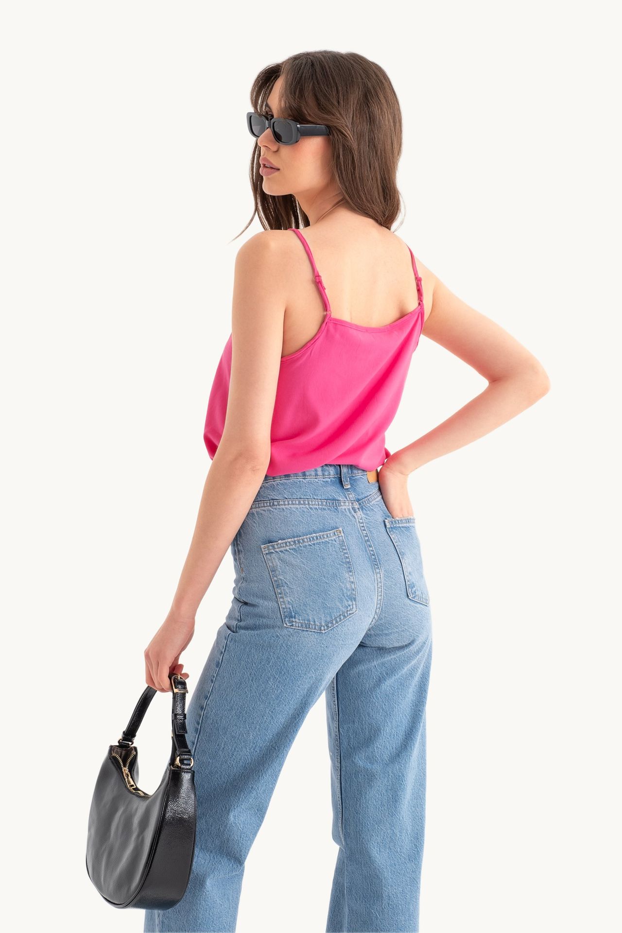 V Neck Spaghetti Strap Sleeveless Blouse