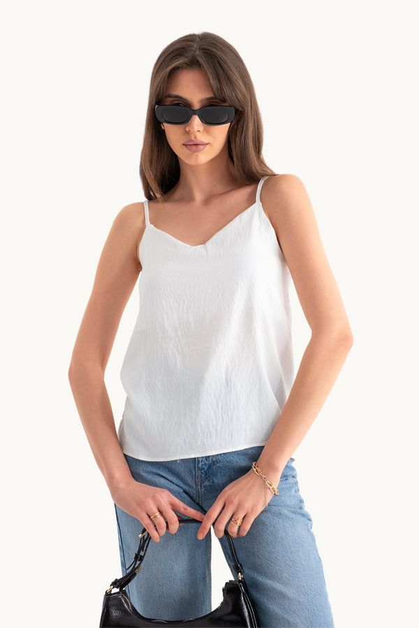 V Neck Spaghetti Strap Sleeveless Blouse 1