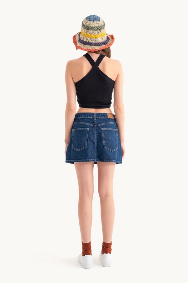 Askılı Boyun Çapraz Ön Crop Top 5
