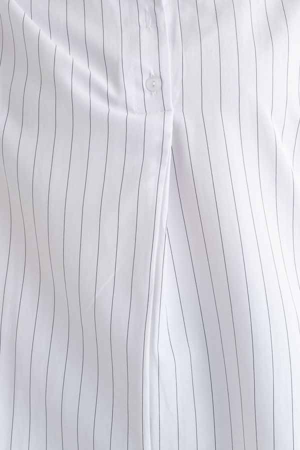 Oversized Striped Poplin Shirt 4