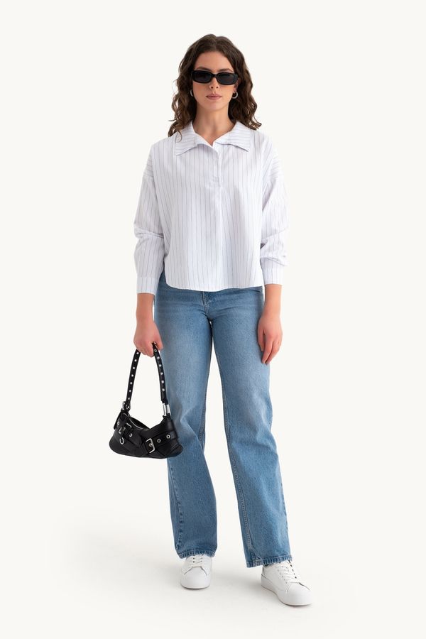 Oversized Striped Poplin Shirt 2
