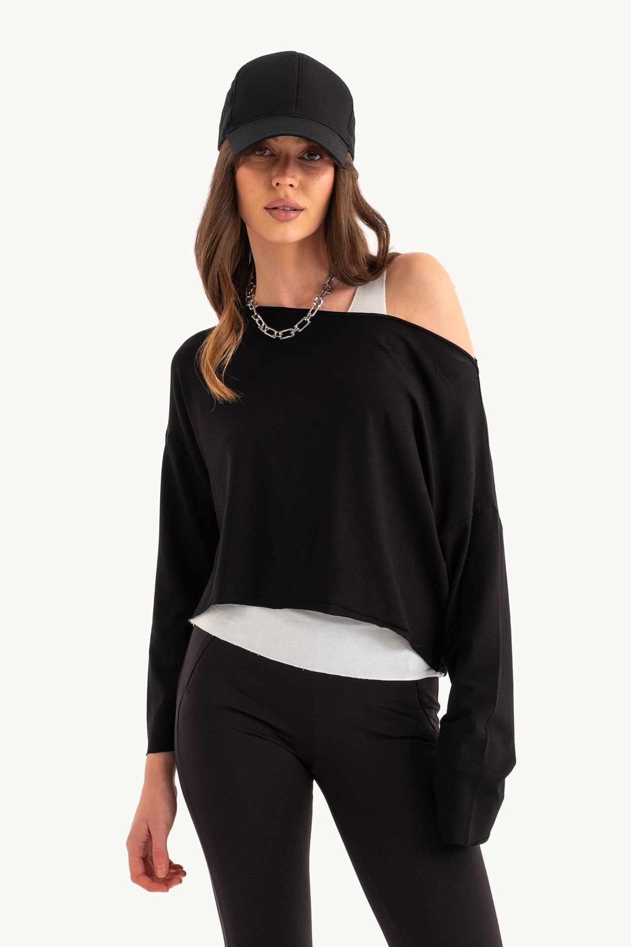 Round Neck Double Layer Top