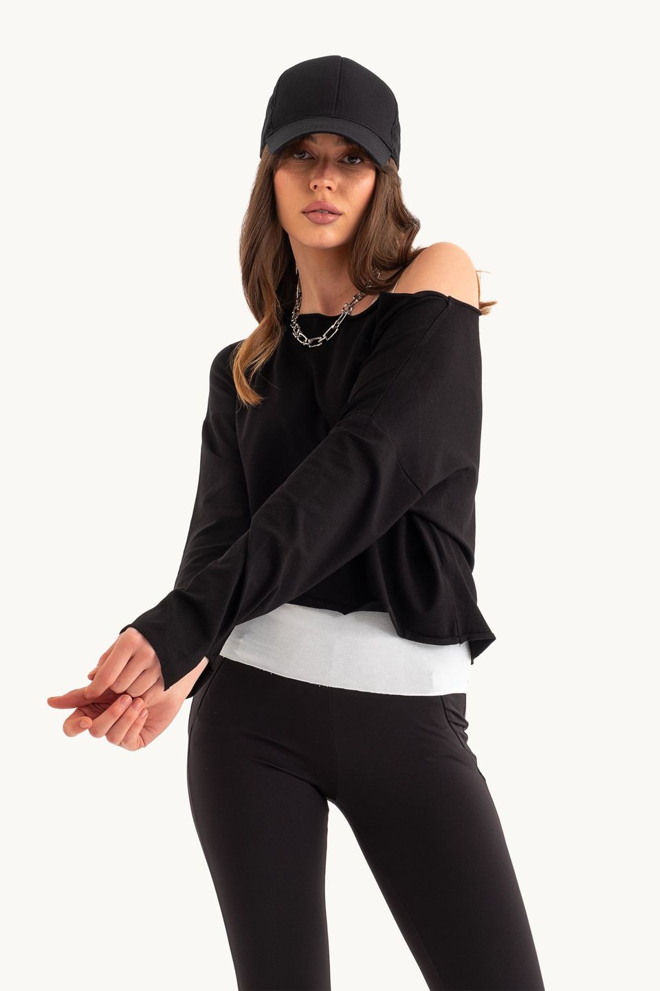 Round Neck Double Layer Top