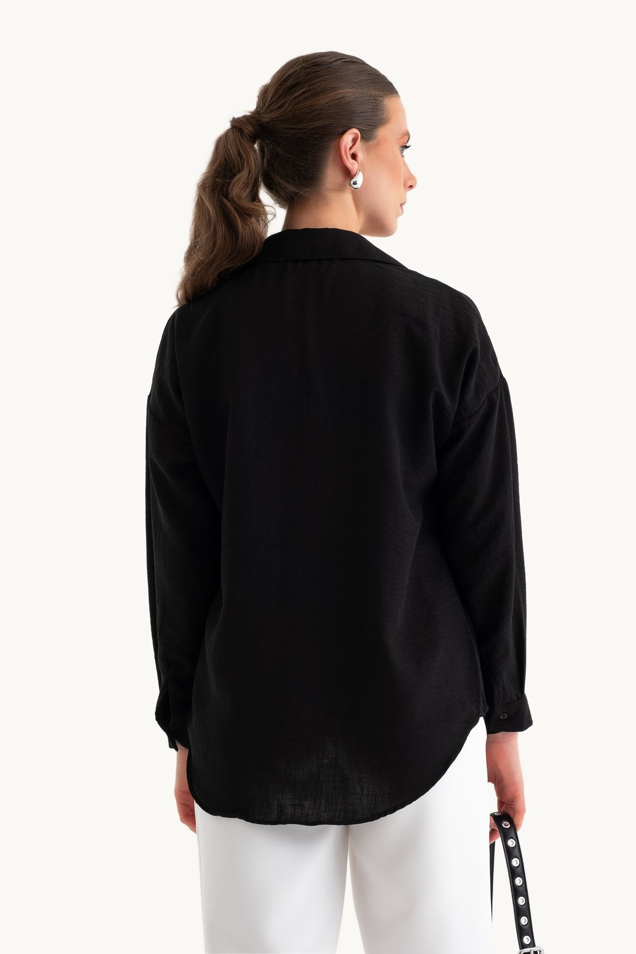 Linen Oversized Shirt with a Pocket