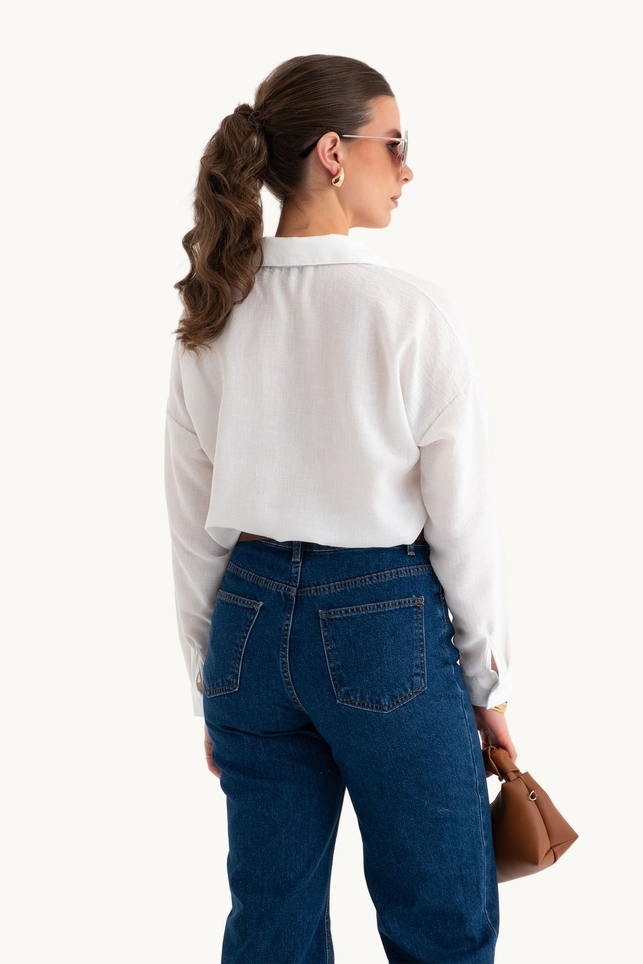 Linen Oversized Shirt with a Pocket