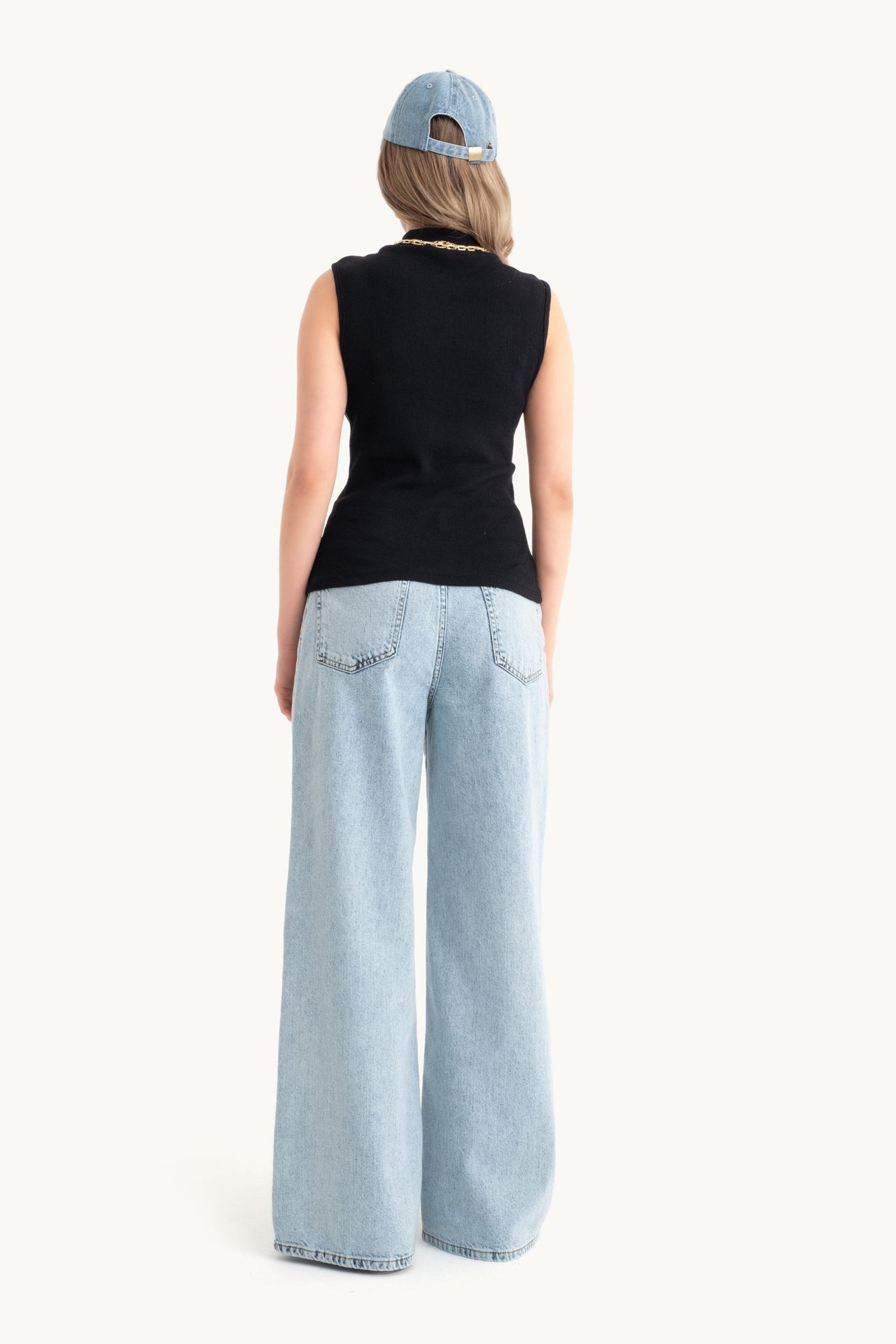 High Neck Ribbed Bodycon Top