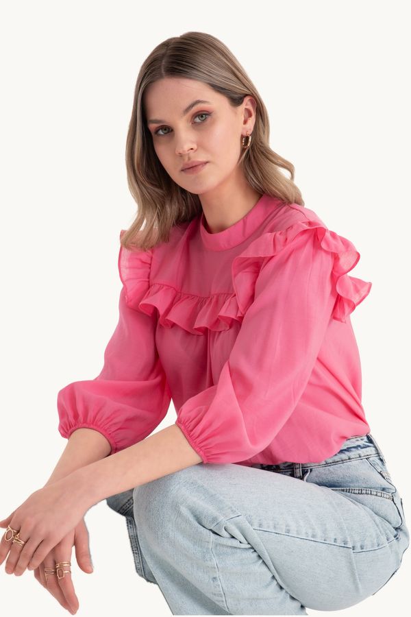 Round Neck Loose Blouse 5