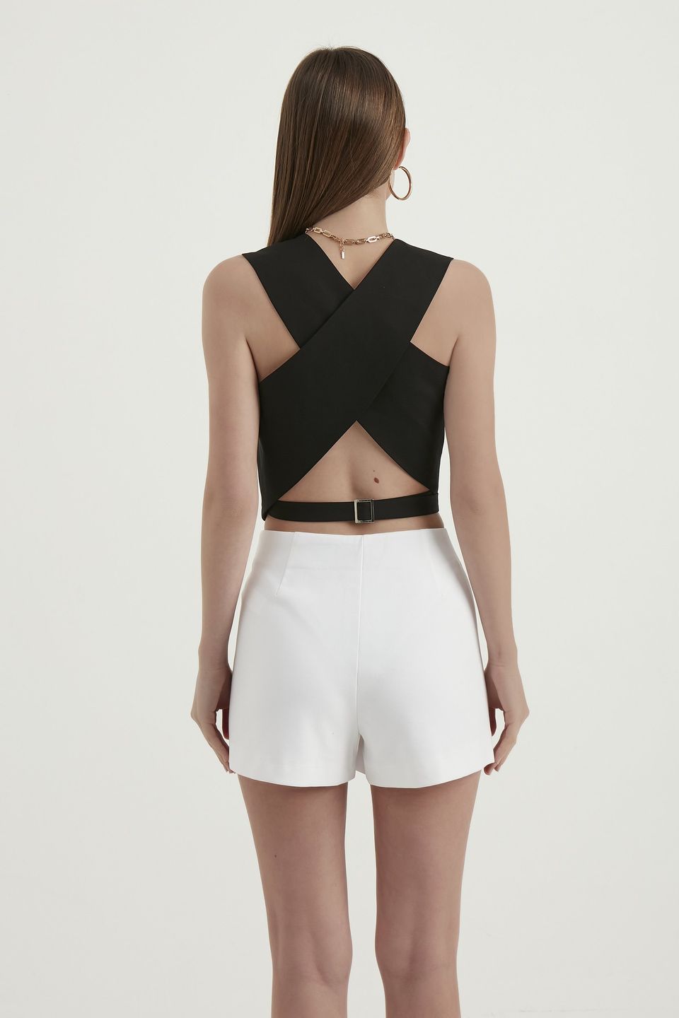 V Neck Buttoned Cross Back Waistcoat 5