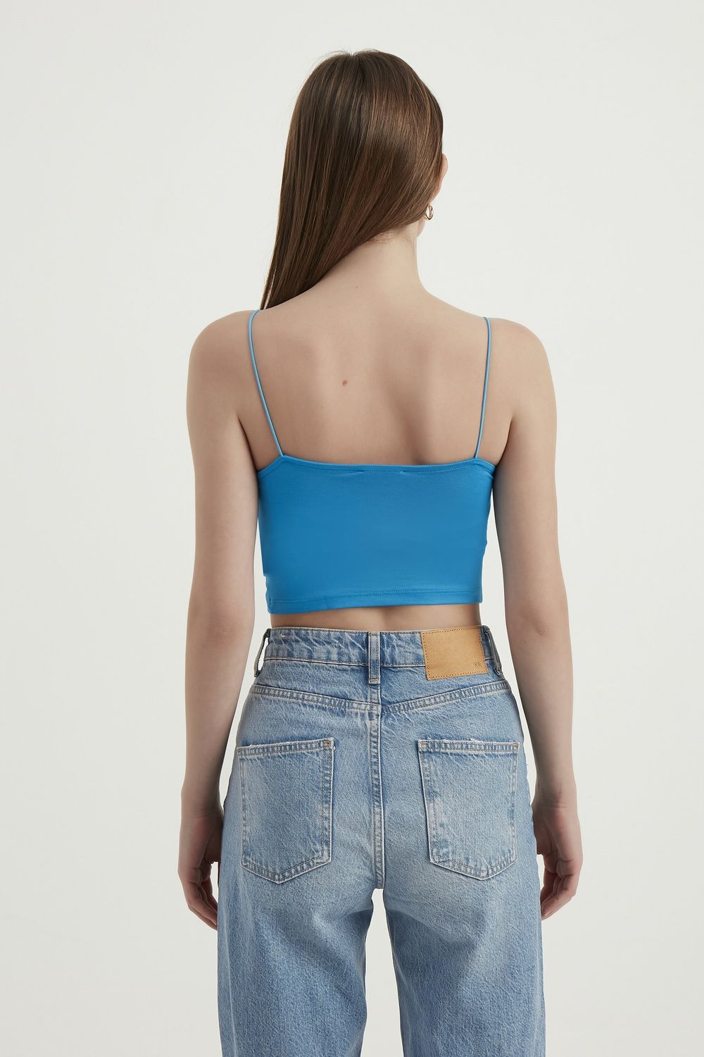 Spaghetti Strap Basic Cropped Cami Top 4