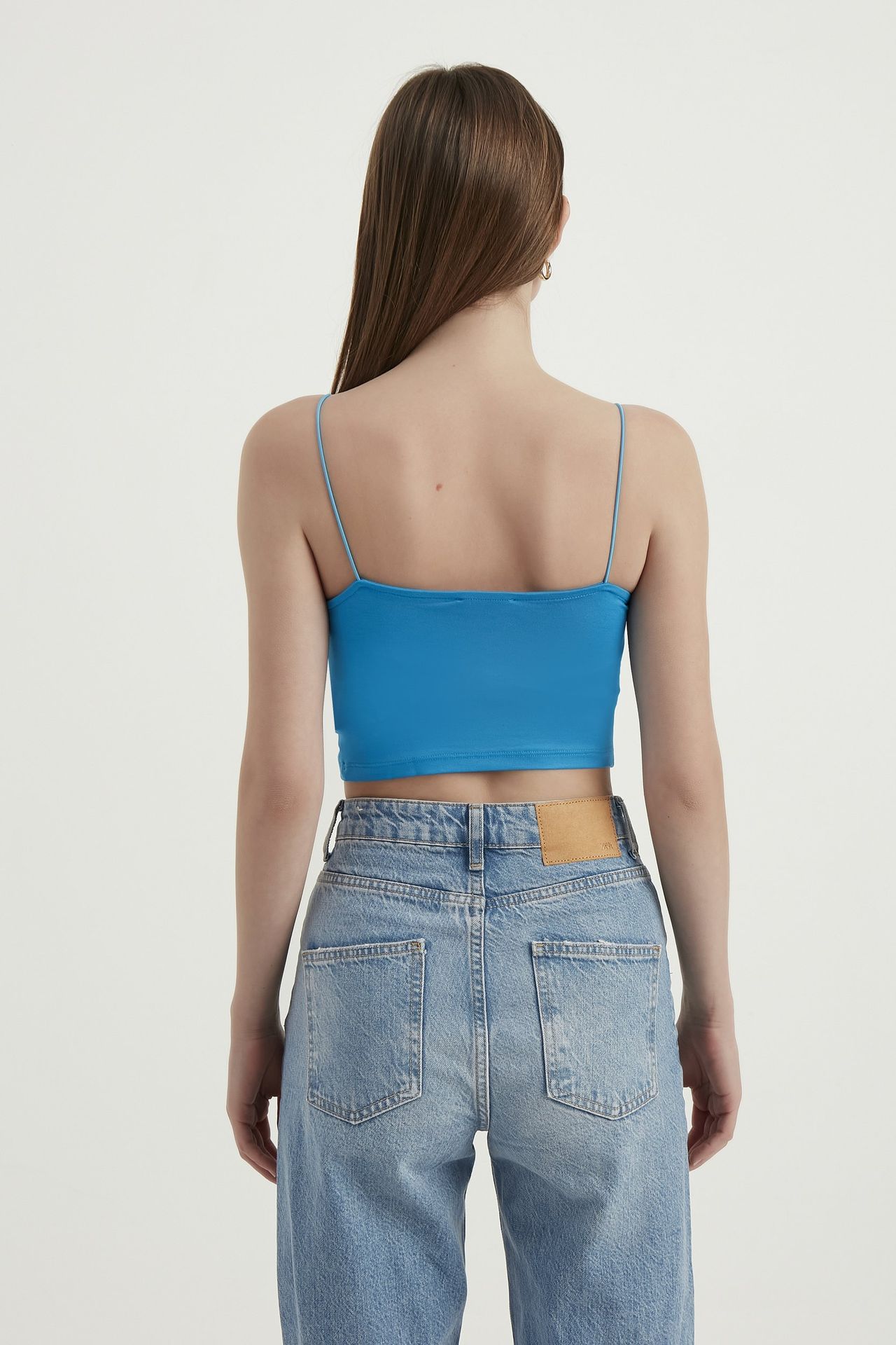 Spaghetti Strap Basic Cropped Cami Top