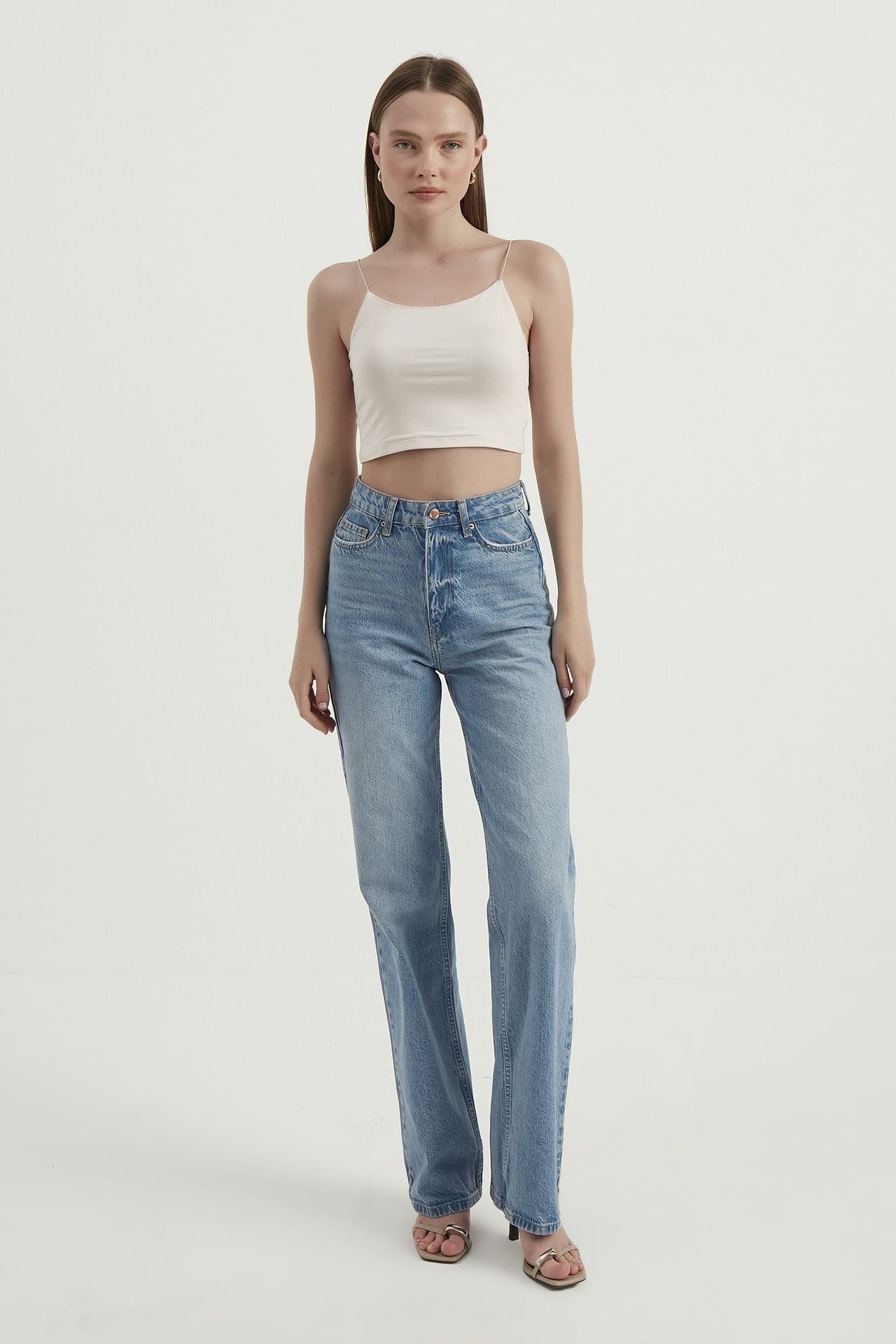 Spaghetti Strap Basic Cropped Cami Top