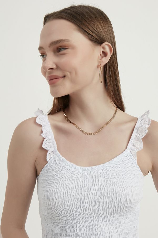 V Yaka Fermuarlı Crop Top 4