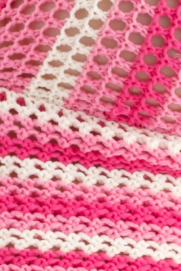 Striped V Neck Knitted Crochet Crop Top 4