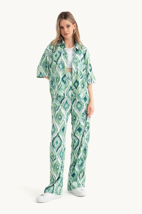Satin Relaxed Short Sleeve Boho Shirt 4