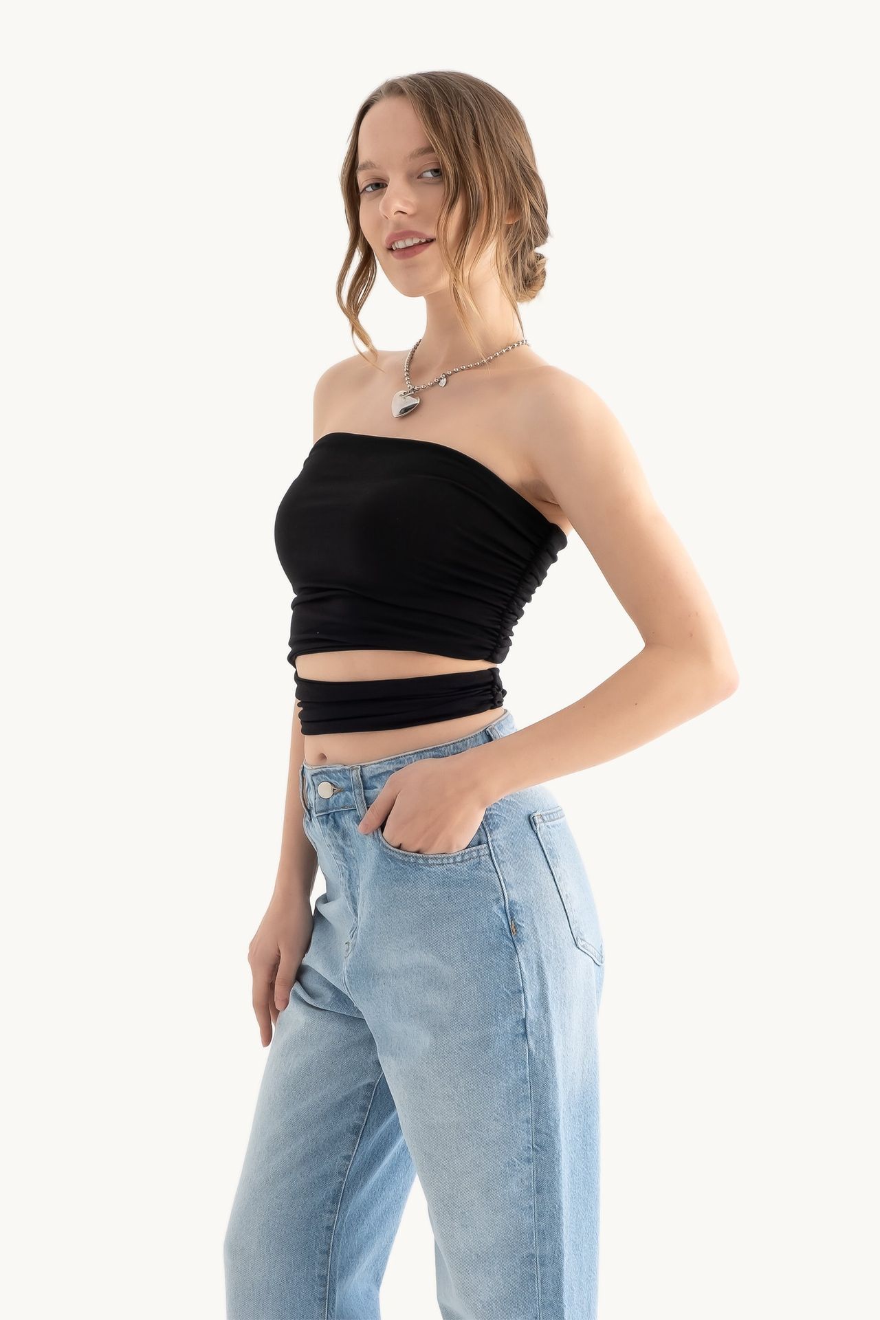 Strapless Cut Out Bandeau Top