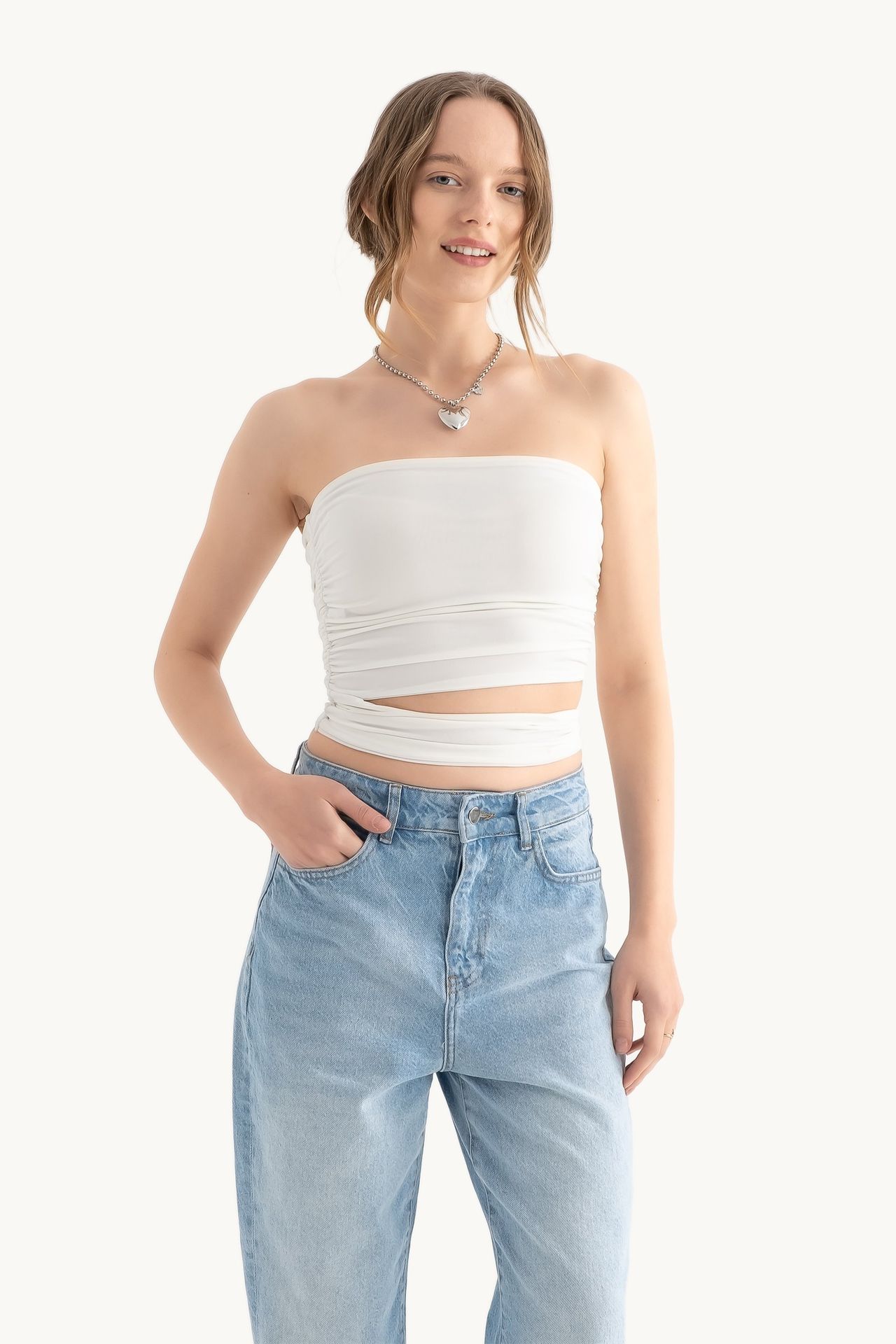 Strapless Cut Out Bandeau Top