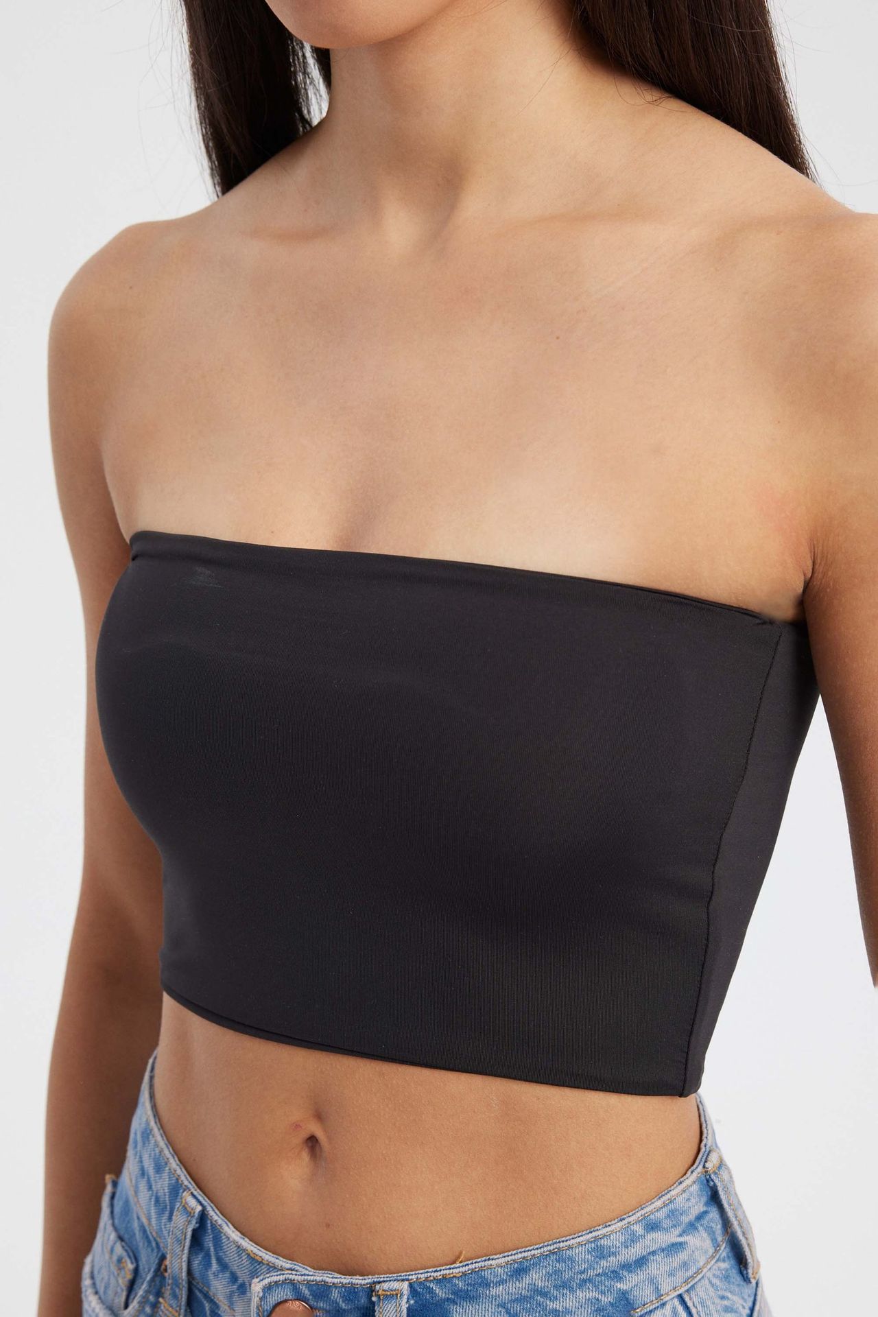 Strapless Basic Crop Top