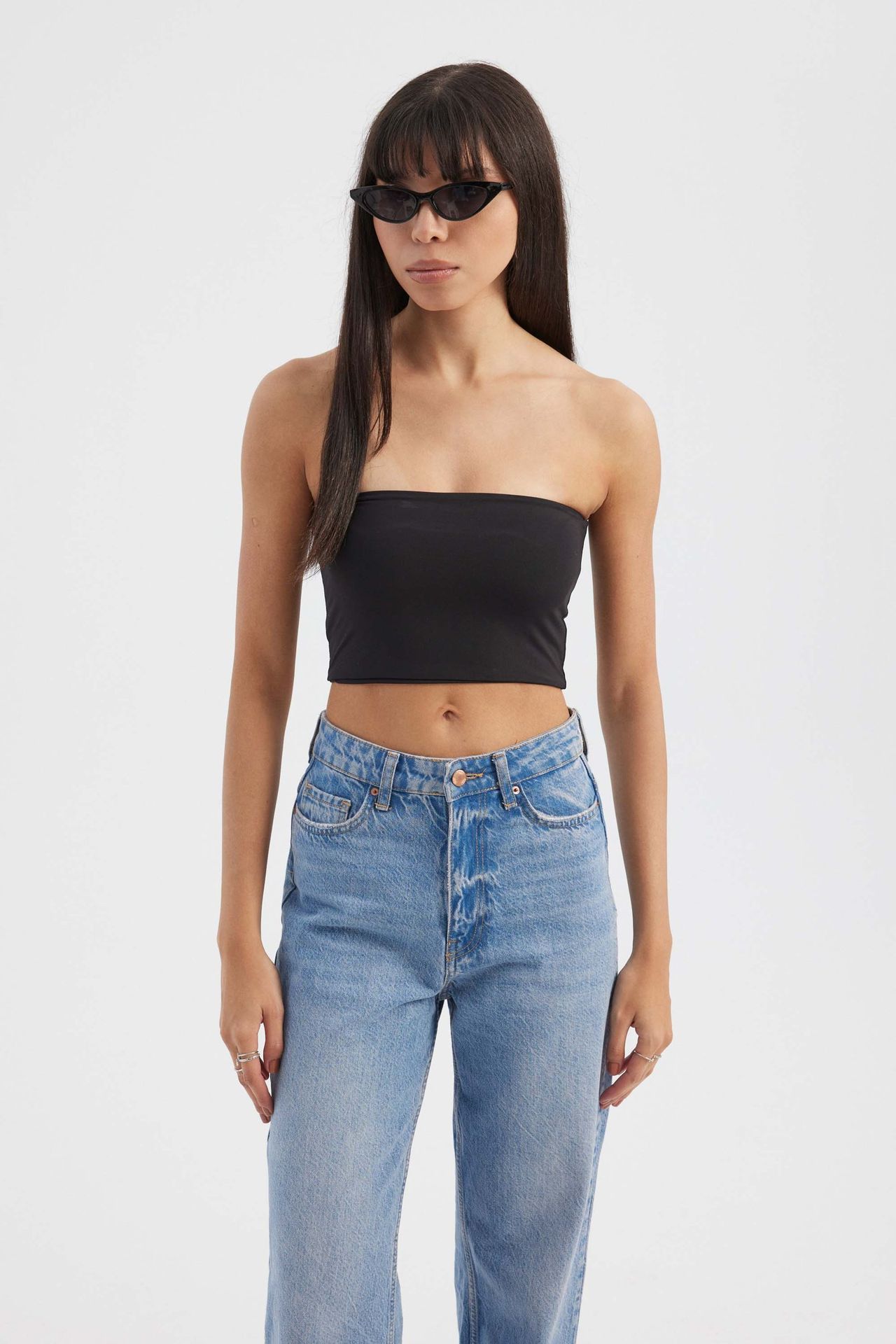 Strapless Basic Crop Top