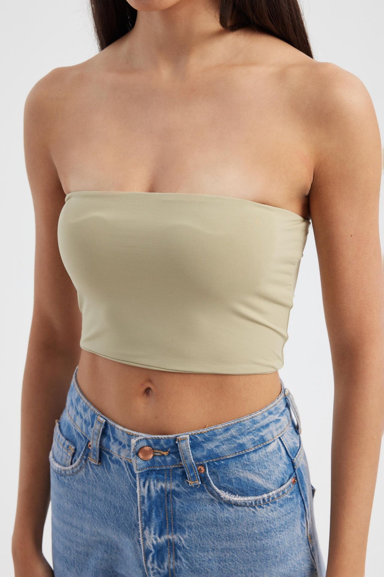 Strapless Basic Crop Top