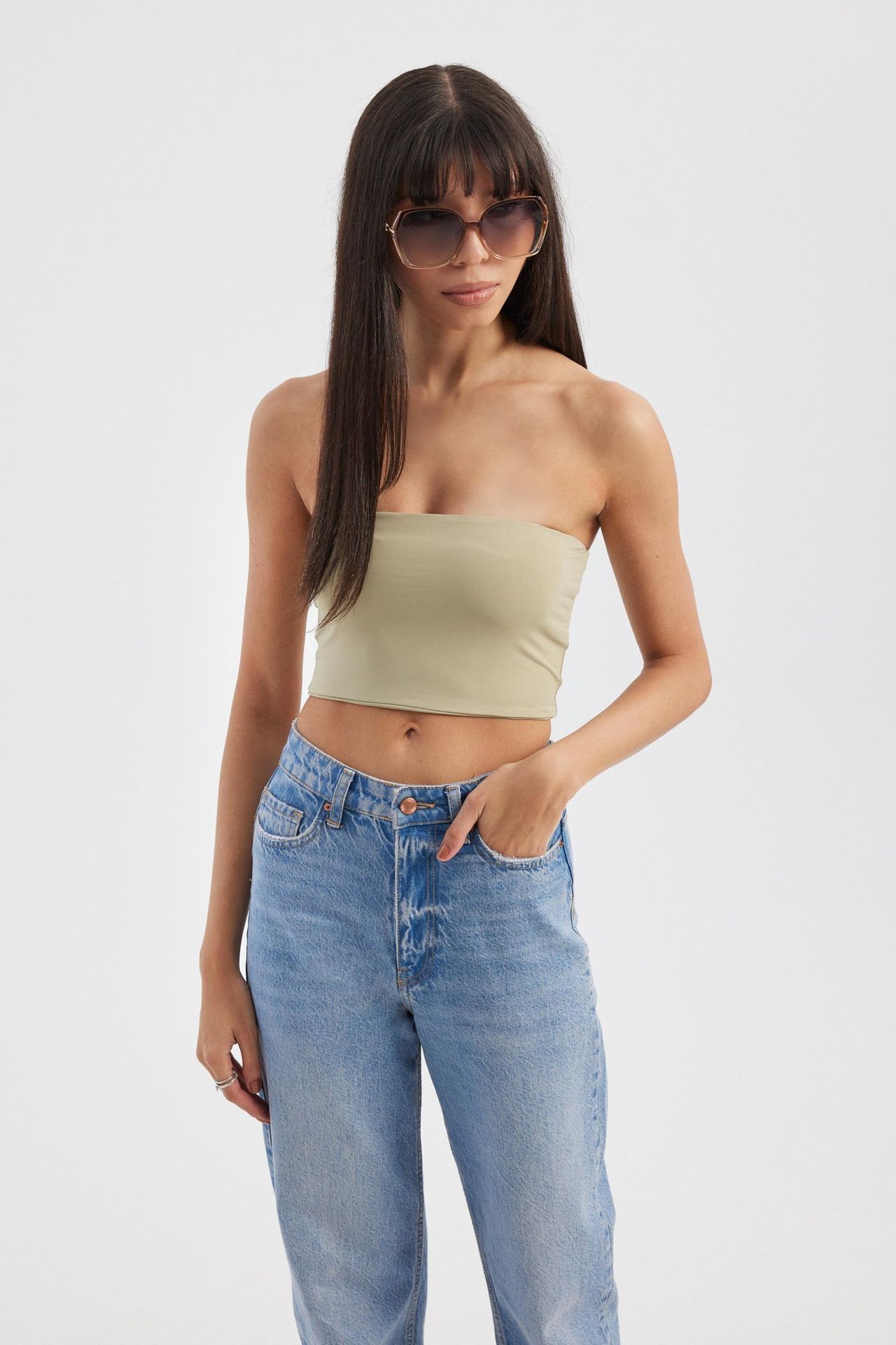 Strapless Basic Crop Top