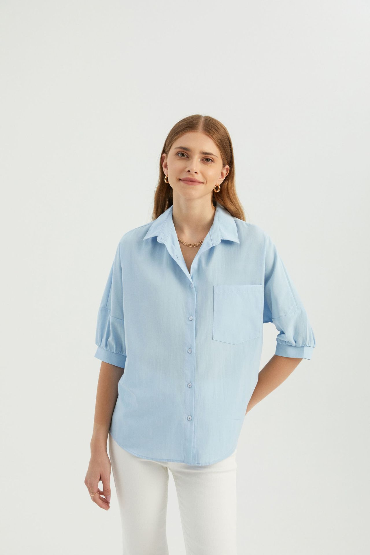 Buttoned Short Sleeve Relaxed Shirt