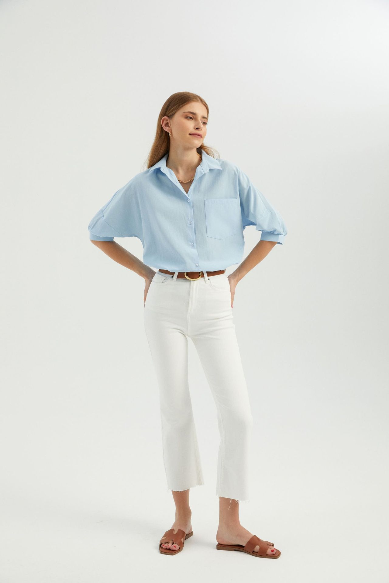 Buttoned Short Sleeve Relaxed Shirt