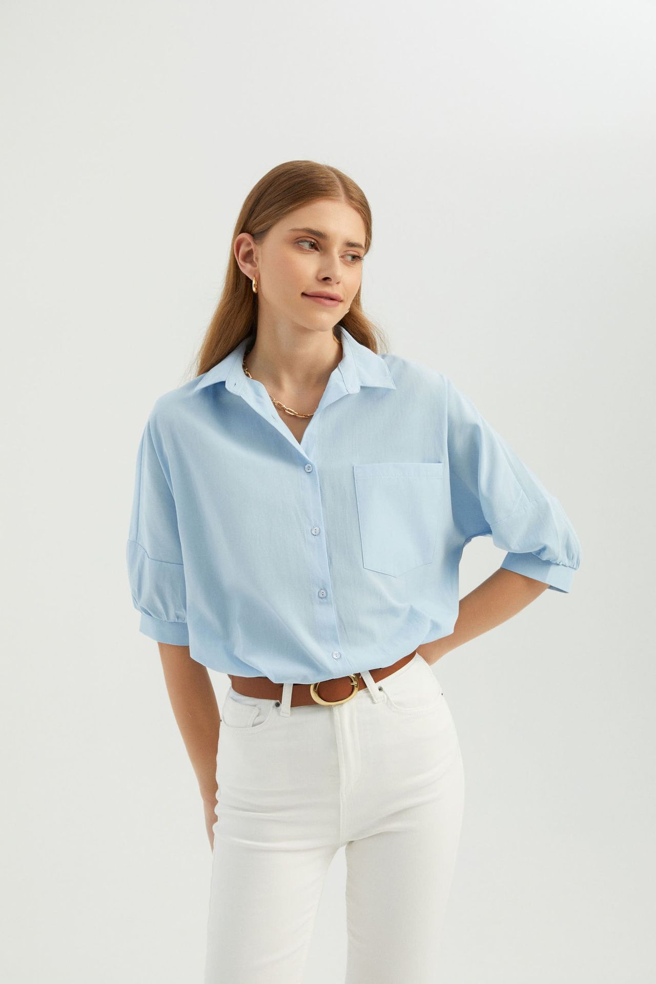 Buttoned Short Sleeve Relaxed Shirt