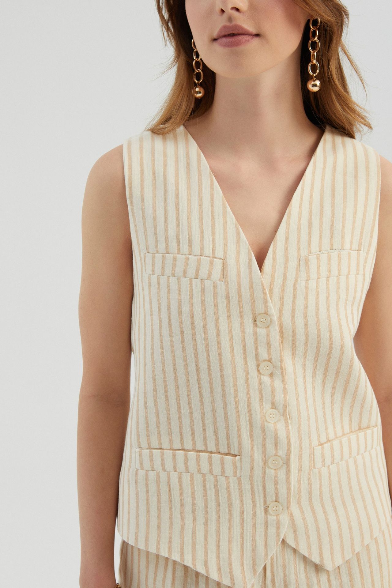 Striped Tailored Waistcoat