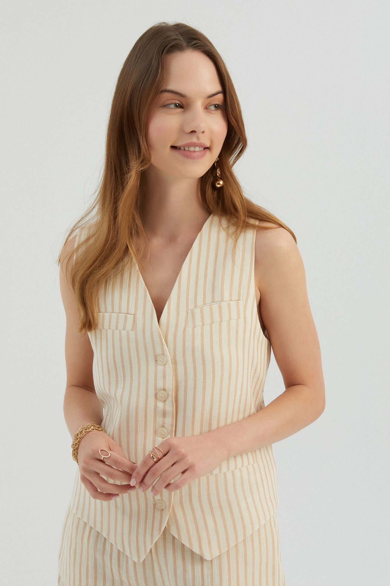 Striped Tailored Waistcoat