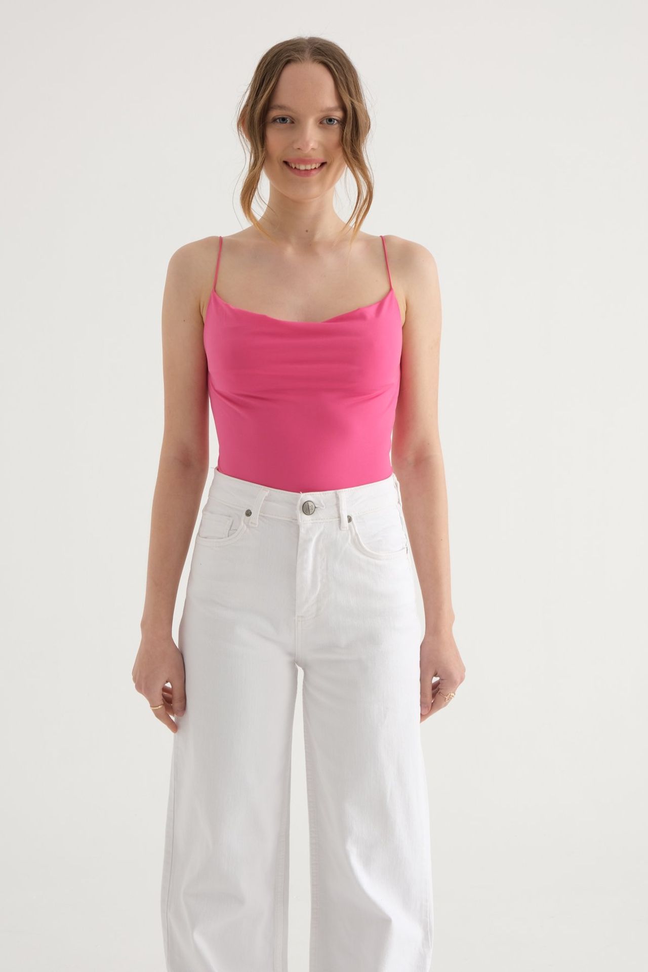 Spaghetti Strap Ruched Cami Top