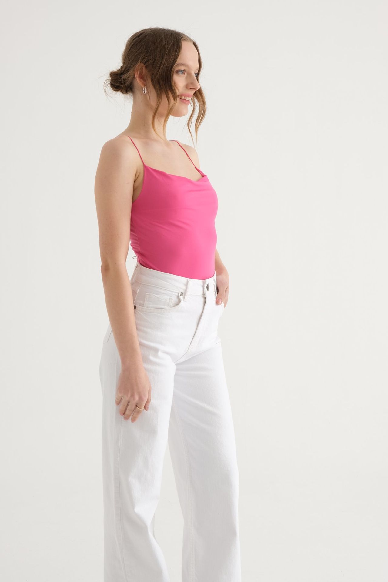 Spaghetti Strap Ruched Cami Top