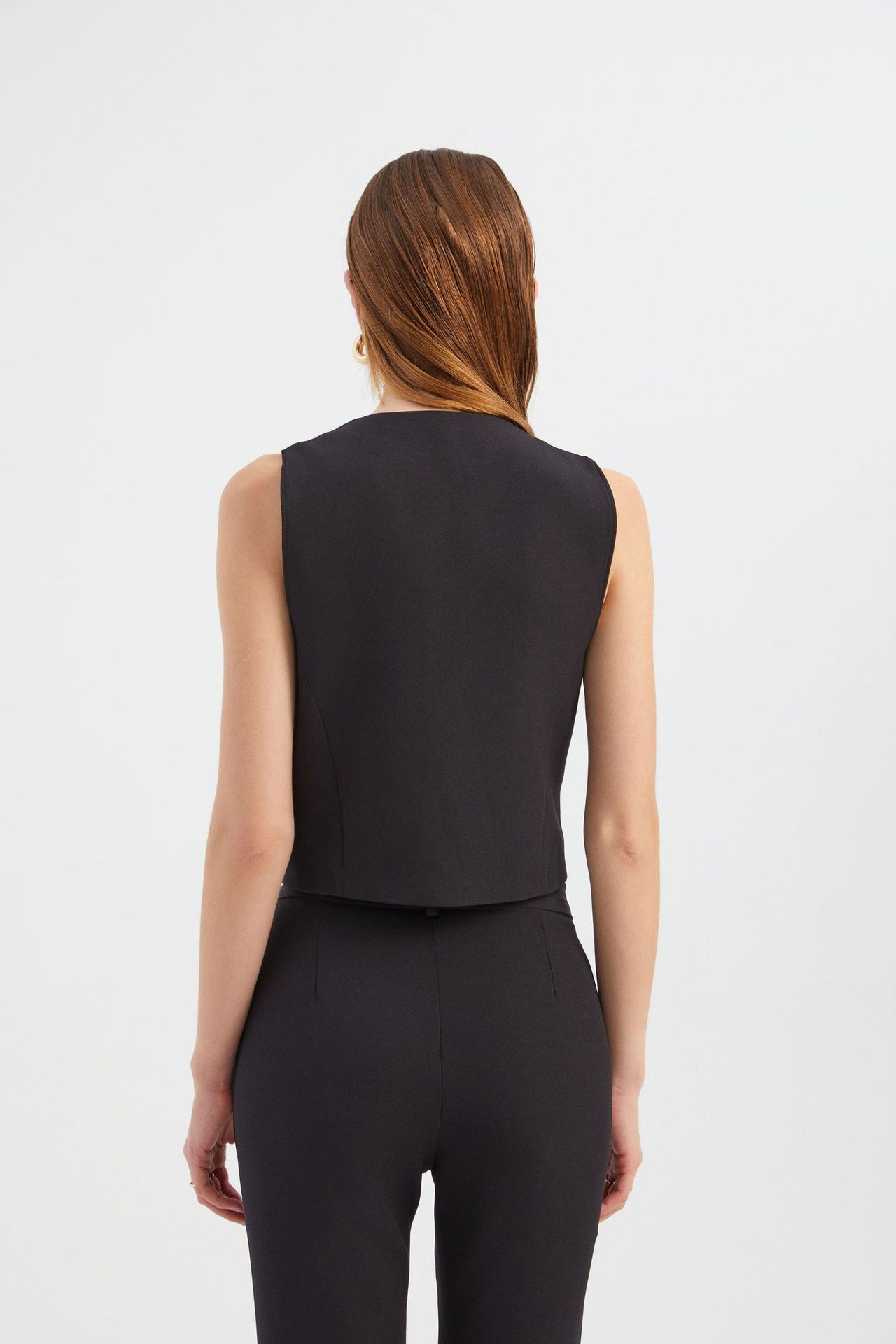 V Neck Buttoned Waistcoat