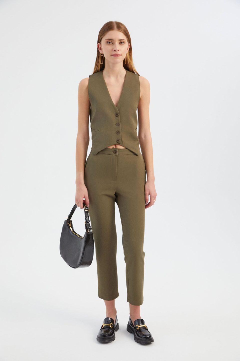 V Neck Buttoned Waistcoat