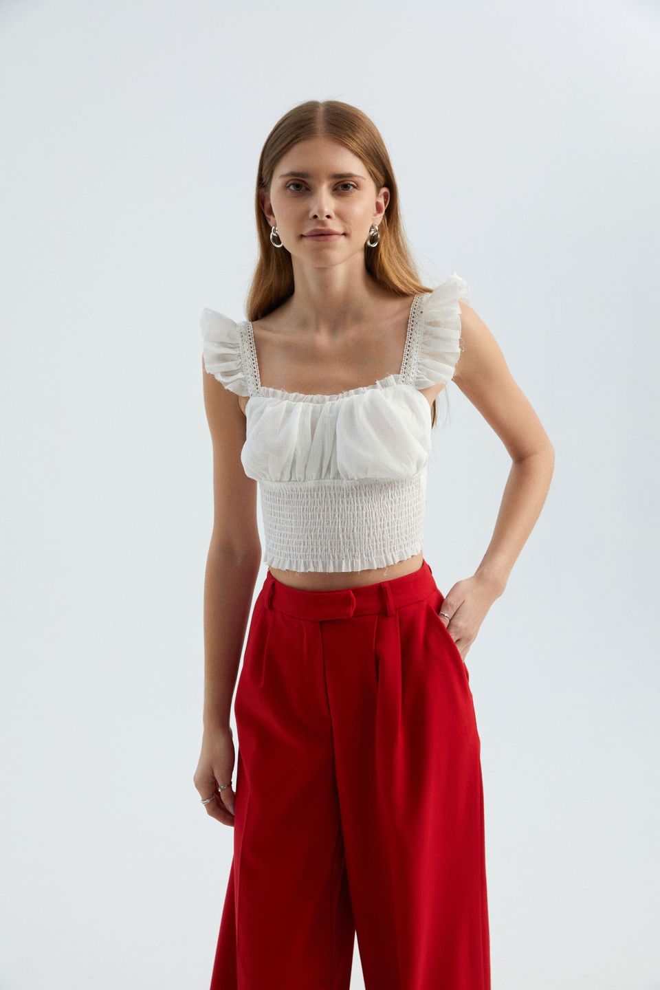 Smocked Sleeveless Top