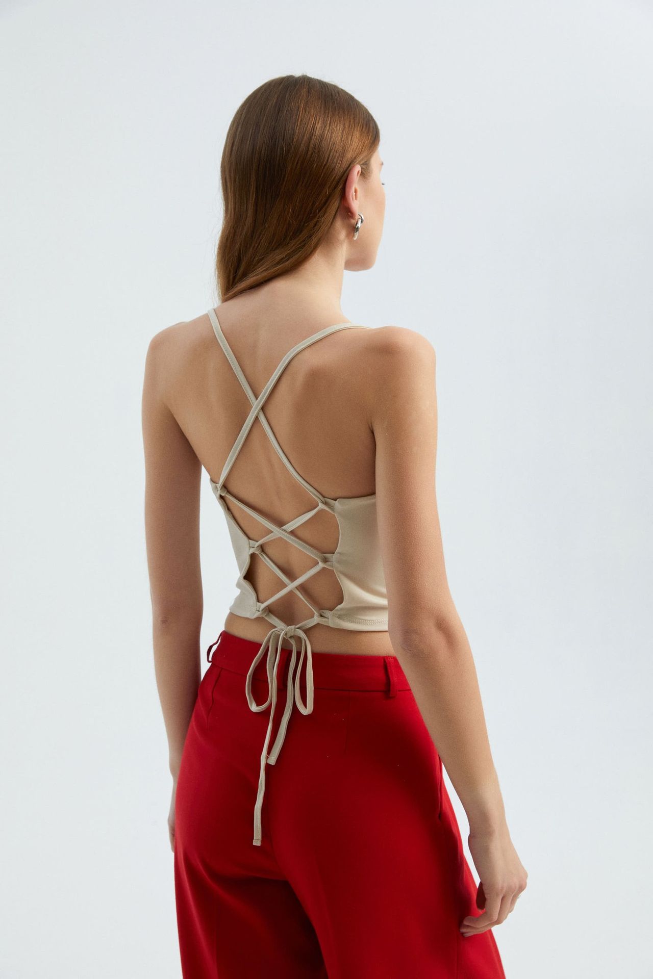 Spaghetti Strap Cami Top with a Back Detail