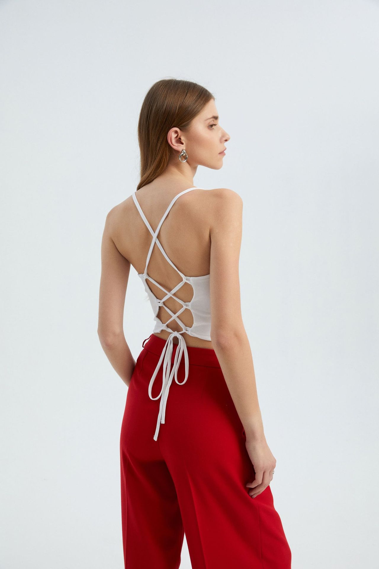 Spaghetti Strap Cami Top with a Back Detail