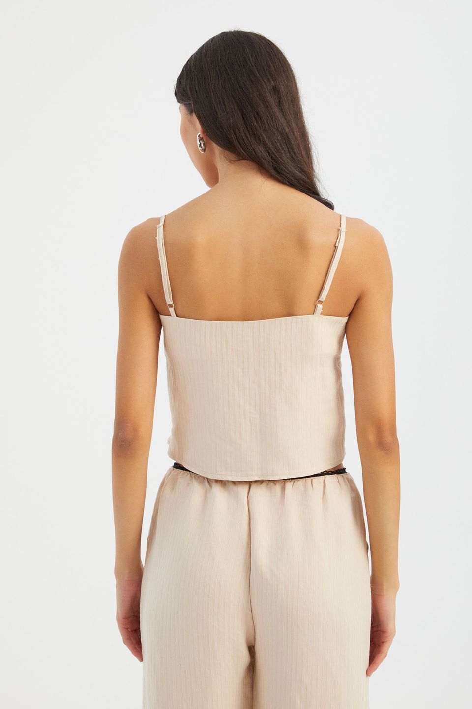 Striped Square Neck Strappy Cropped Top 5