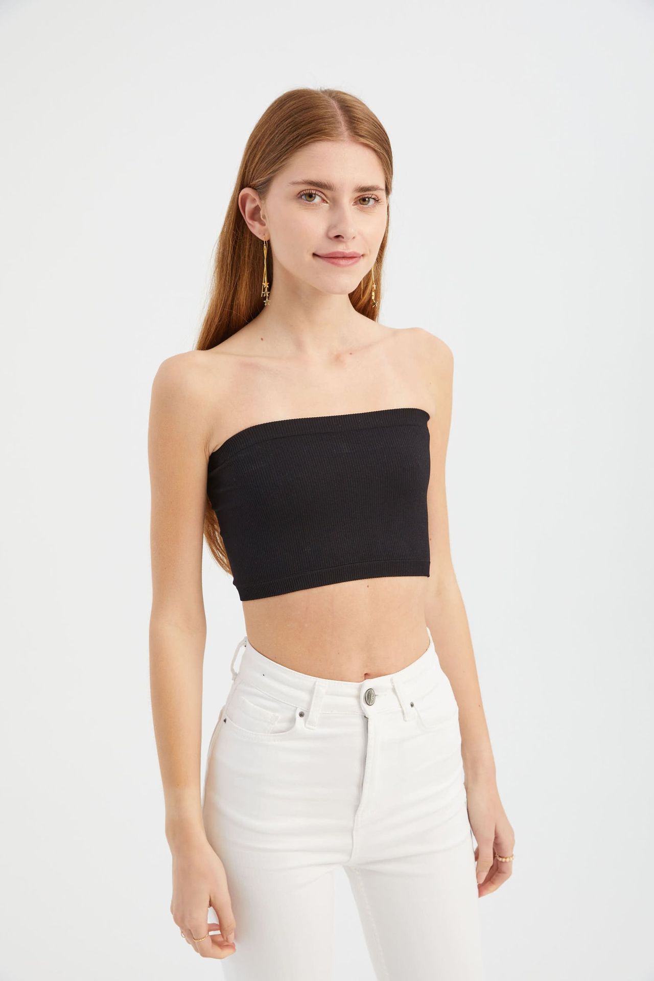 Strapless Basic Crop Top